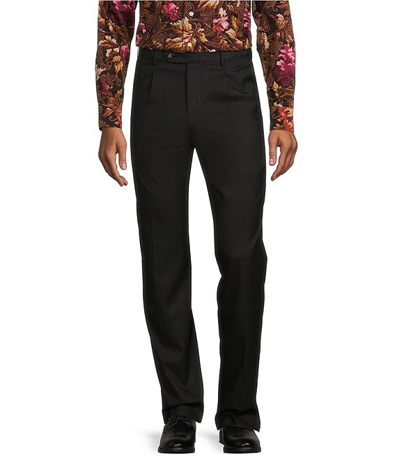 Murano Timeless Twenties Collection Alex Slim Fit Pleated Pinstripe ...