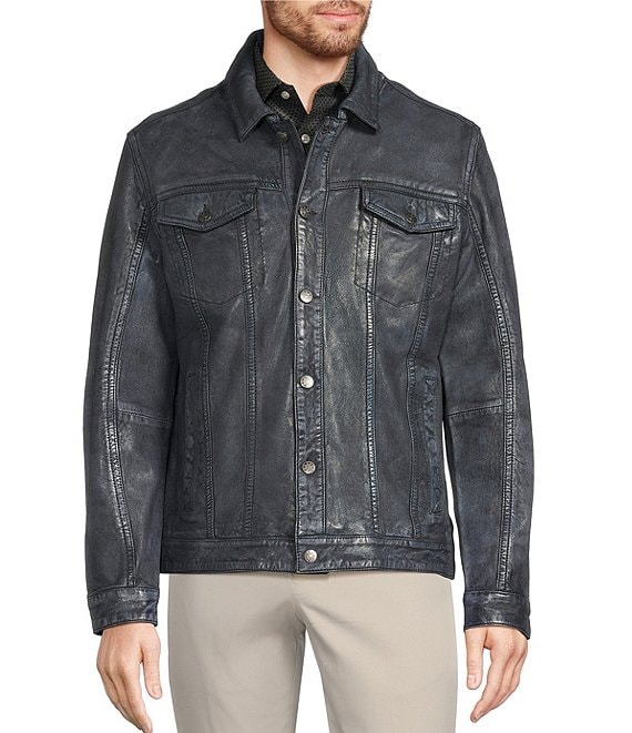Murano Trucker Leather Jacket | Dillard's