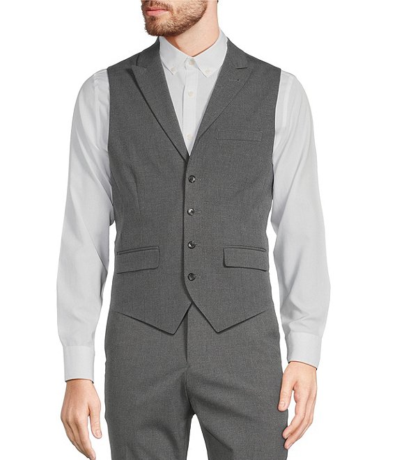 Color:Grey - Image 1 - Wardrobe Essentials Shawl Suit Separates Vest