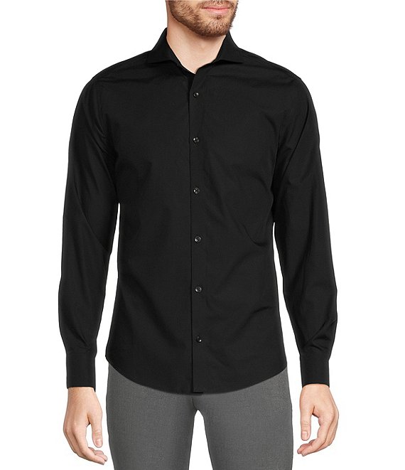 Murano Wardrobe Essentials Slim Fit Solid Long Sleeve Woven Shirt ...