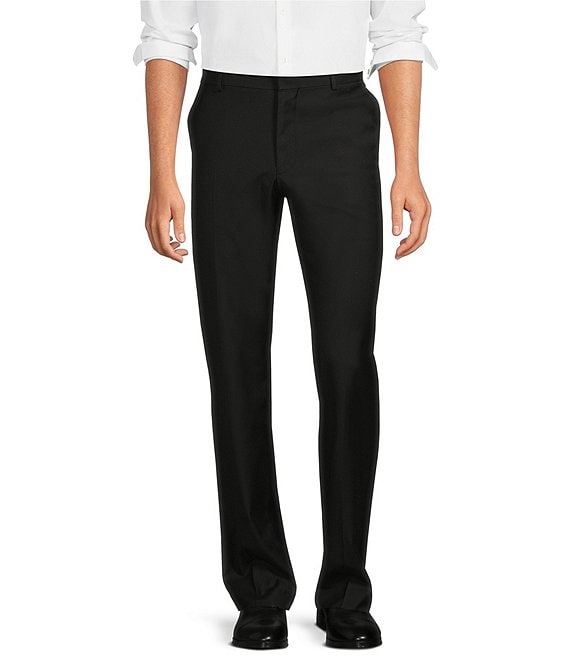 Color:Black - Image 1 - Wardrobe Essentials Zac Classic-Fit Suit Separates Flat-Front Dress Pants