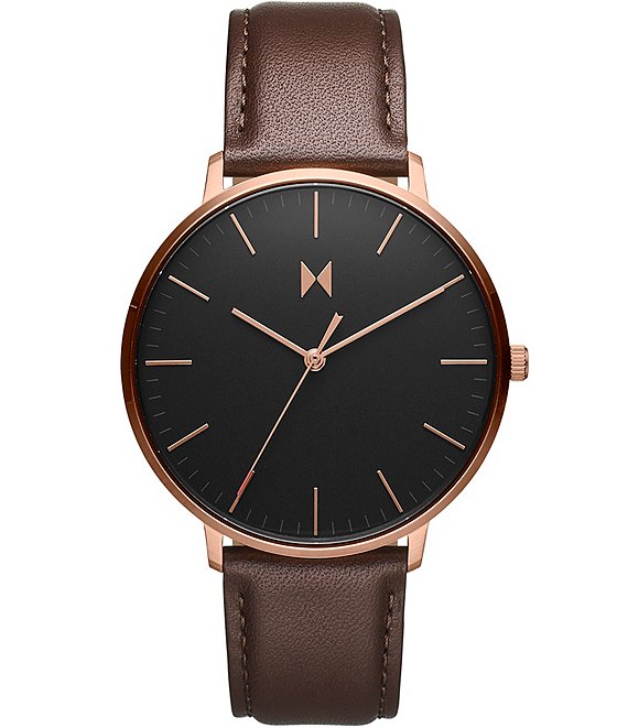 Color:Brown - Image 1 - Men's Legacy Slim Grizzly Brown Leather Strap Watch