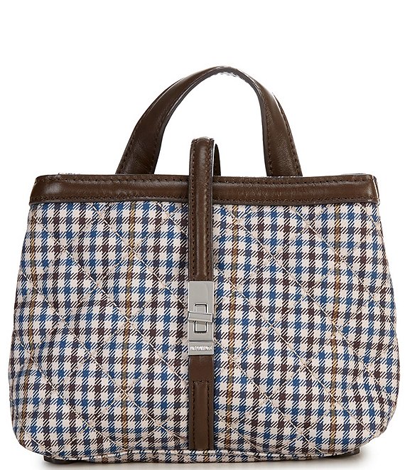 MZ Wallace Mini Astor Checked Top Handle Nylon Crossbody Bag