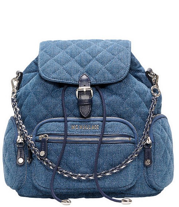 MZ Wallace Mini Crosby Denim Backpack Bag