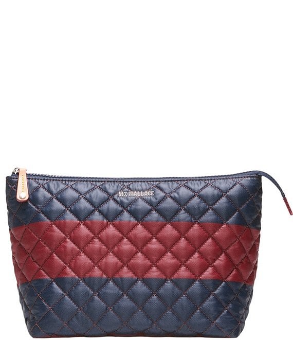 MZ Wallace Rugby Stripe Zoey Large Zip Cosmetic Pouch