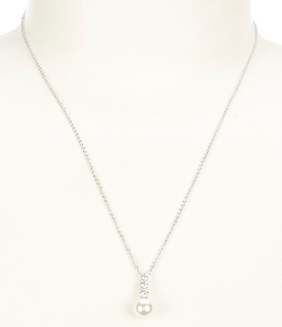 Nadri Camila Pearl and CZ Crystal Drop Pendant Necklace | Dillard's