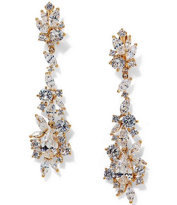Nadri Cannes Cluster Hoop Drop Earrings