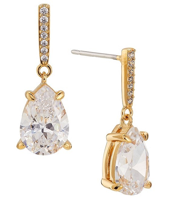 Color:Gold - Image 1 - Colette Oval Drop Earrings