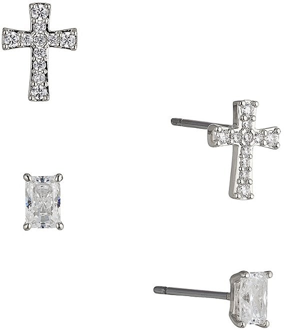 Nadri Cross Stud Earrings Set