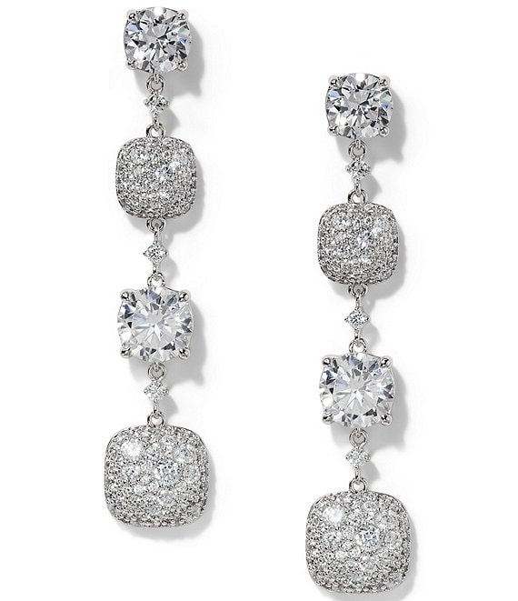 Nadri Crushed Cushion Linear Earrings