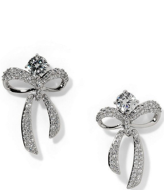 Nadri Eros CZ Small Bow Drop Earrings