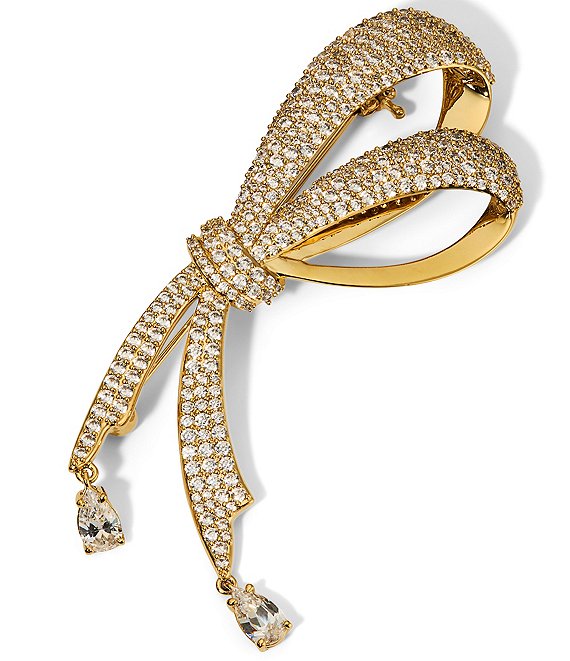 Nadri Eros Half Bow Jewled Brooch