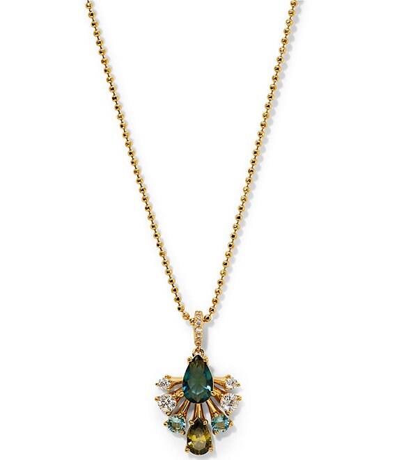 Nadri Hera Pear Fan Short Pendant Necklace