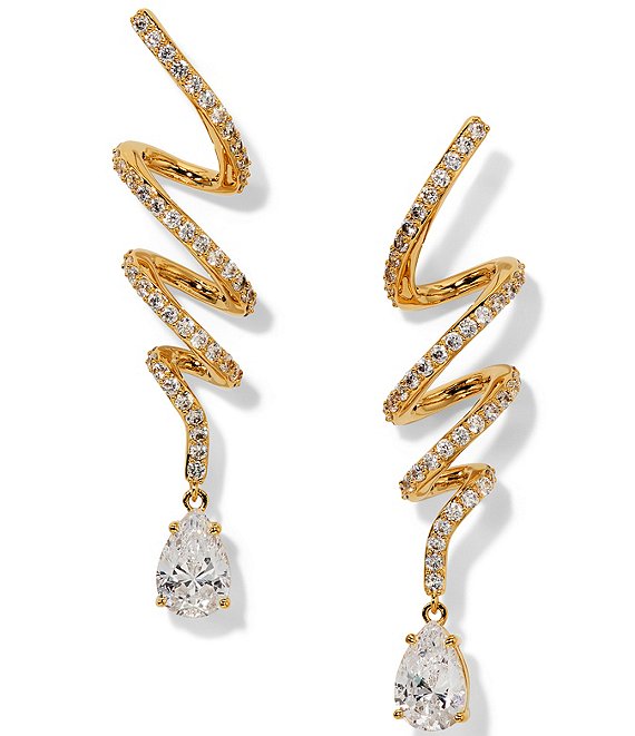 Nadri Muse Twirl Linear Drop Earrings