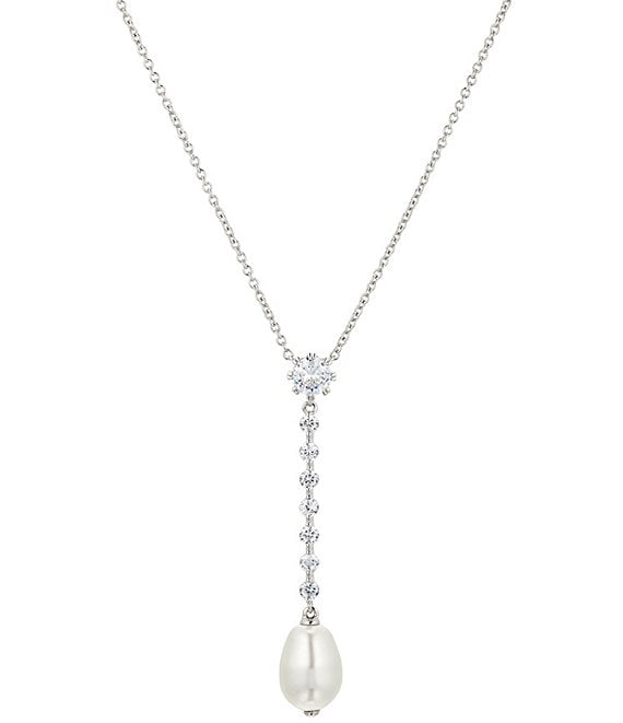 Nadri Pearl Drop Crystal Y Necklace | Dillard's