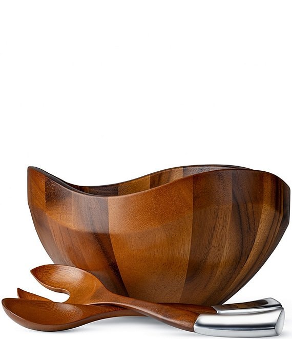 Nambe Billow Salad Bowl with Servers