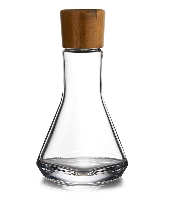 Nambe Vie 10#double; Glass Decanter with Wooden Stopper