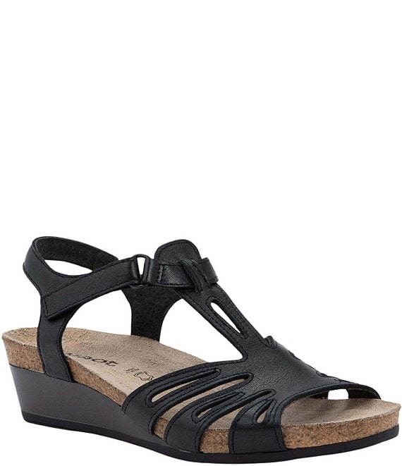 Naot Starlet Leather Ankle Strap Wedge Sandals