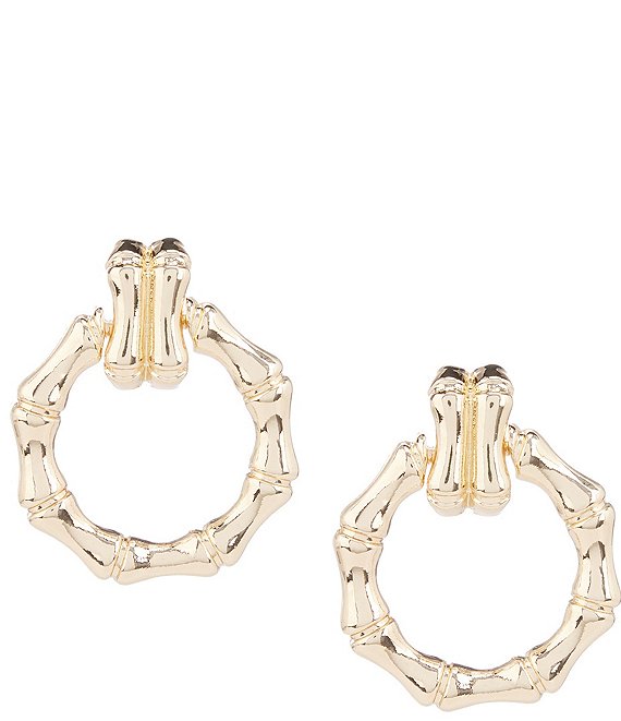 Natasha Accessories Bamboo Resort Doorknocker Drop Earrings