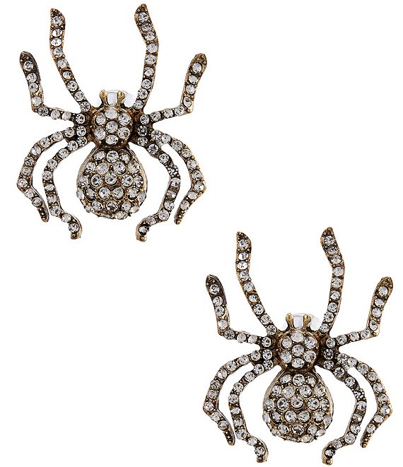 Natasha Accessories Crystal Spider Statement Drop Earrings