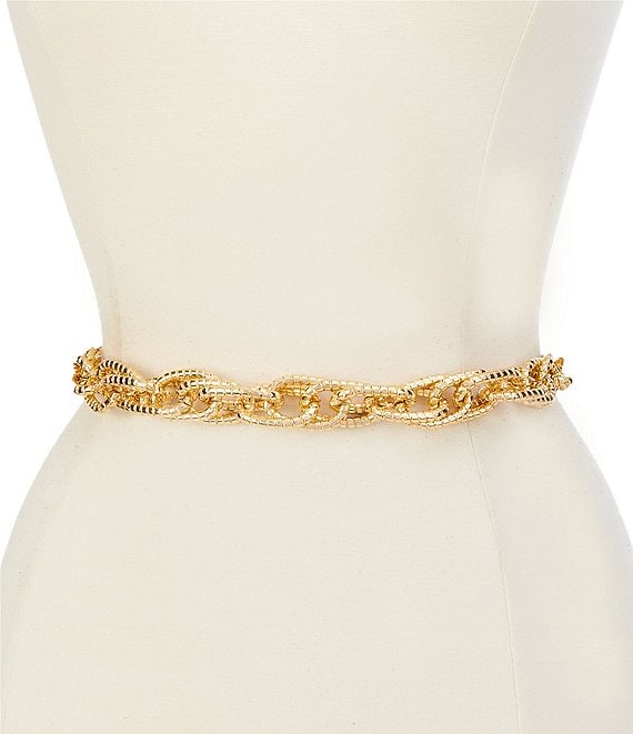 Natasha Accessories Diamond Cut Ring Belt