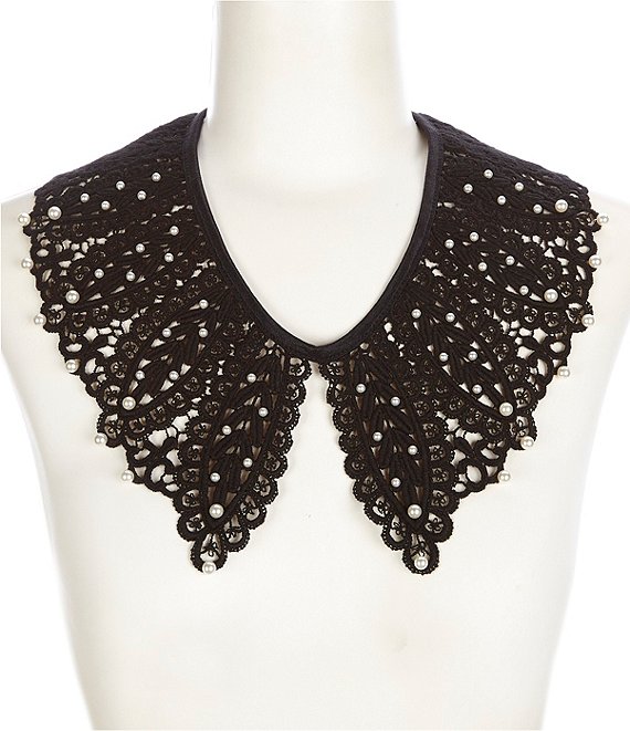 Natasha Accessories Black Lace Statement Peter Pan Collar Necklace