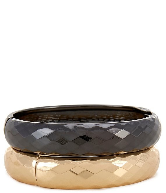 Natasha Accessories Metal Diamond Bangle Bracelet Set