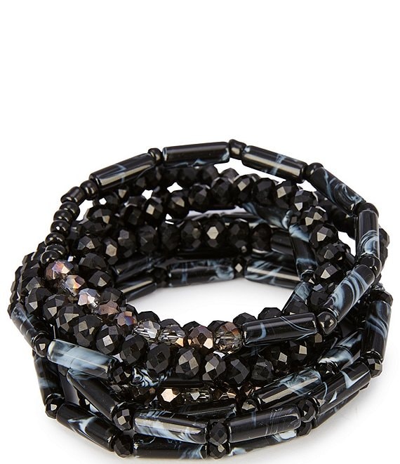 Natasha Accessories Multi Row Bead Stretch Bracelet