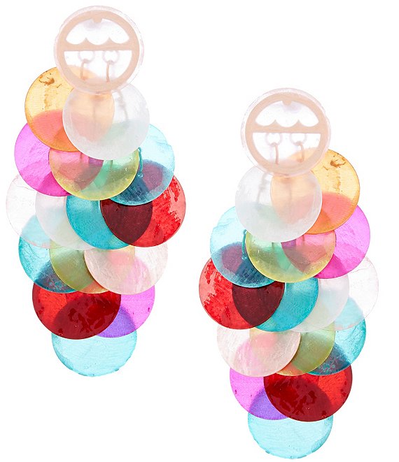 Natasha Accessories Multi Shell Kite Drop Earrings