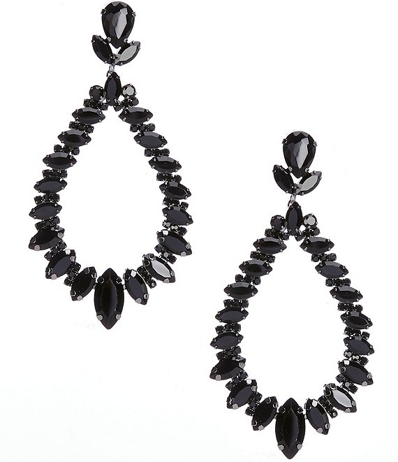 Natasha Accessories Navy Stone Teardrop Drop Earrings | Dillard's