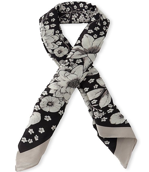 Natasha Accessories Poppy Print Square Scarf