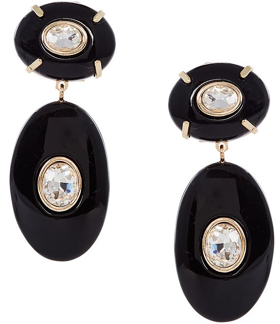 Natasha Accessories Resin Double Drop Statement Earrings