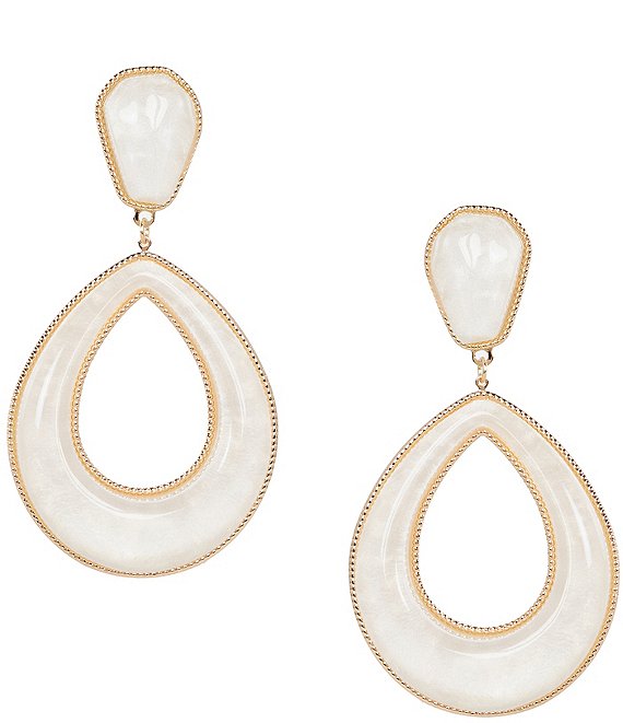 Natasha Accessories Resin Open Circle Drop Earrings