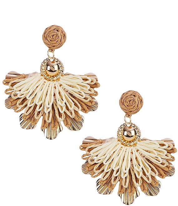 Natasha Accessories Thread Fan Drop Earrings
