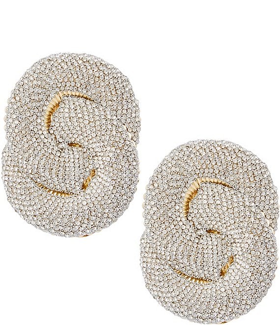 Natasha Accessories XL Interlock Stone Drop Statment Earrings