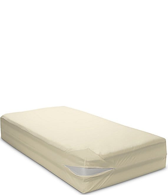 Color:Natural - Image 1 - Organic Cotton Allergy and Bed Bug Proof 15#double; Mattress Cover