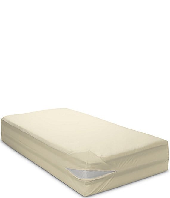 Color:Natural - Image 1 - Organic Cotton Allergy and Bed Bug Proof 18#double; Mattress Cover