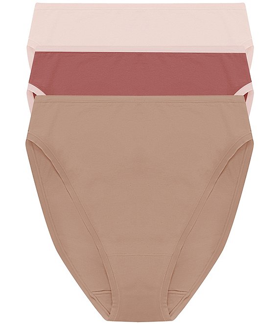 Natori Bliss Bare Cotton High-Cut Brief 3-Pack