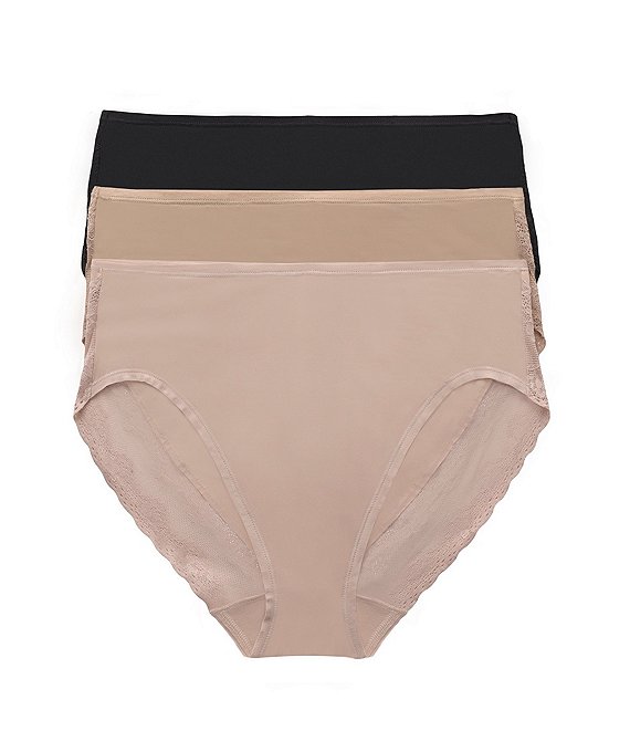 3-Pack High-Cut Silk Brief Panties for Women