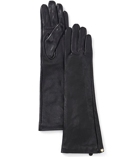 Natori Leather & Silk Lined Long Gloves