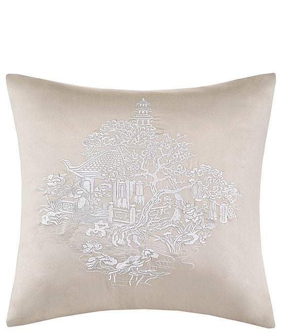 Natori Pavilion Embroidered Square Pillow