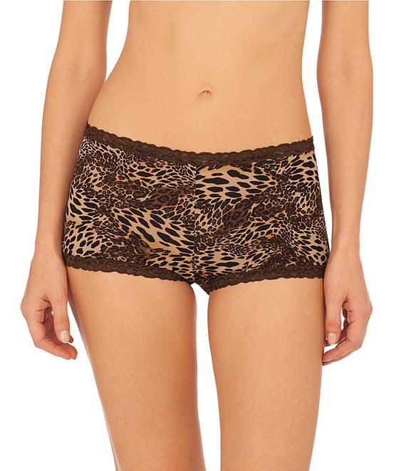 Natori Pure Luxe Leopard Print Boyshort Panty