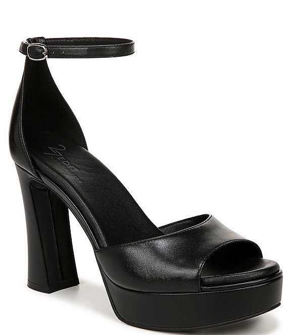Naturalizer 27 EDIT Delphie Leather Ankle Strap Platform Dress
