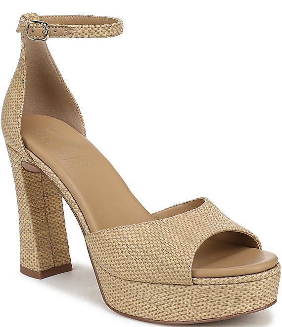 Naturalizer 27 EDIT Delphie Raffia Ankle Wrap Platform Dress Sandals