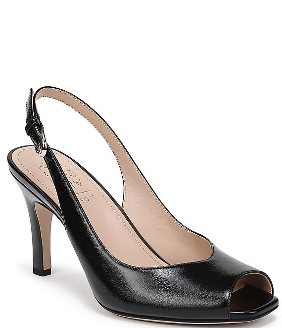 Naturalizer Alexa Leather Peep Toe Slingback Dress Heels