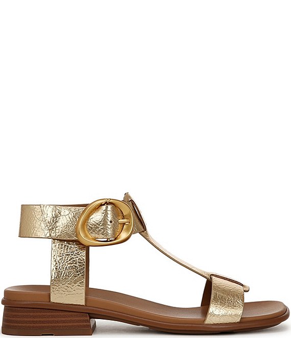 Naturalizer Brandy Metallic Big Buckle Hardware T-Strap Ankle Wrap