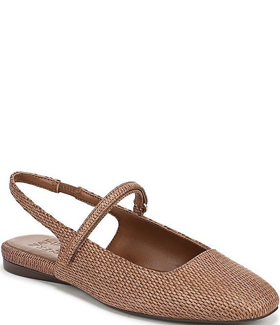 Naturalizer Connie Raffia Slingback Mary Jane Square Toe Ballet Flats