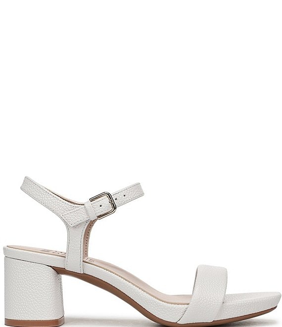 Naturalizer Izzy Leather Square Toe Ankle Strap Block Heel Dress