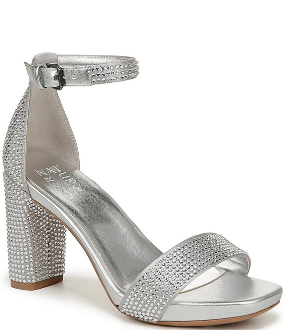 Naturalizer Joy Glitz Metallic Block Heel Ankle Strap Dress Sandals Dillard s