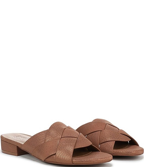 Naturalizer Morena 2 Shimmer Leather Slide Sandals | Dillard's